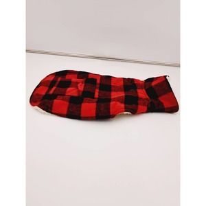 Red Black Buffalo Check Fuzzy lining Doggy clothes Med